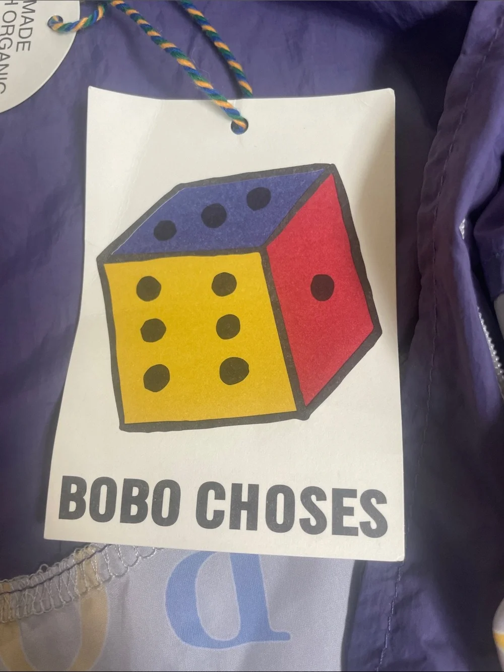 Bobo Choses Colorblock Windbreaker in Purple, Green, White and Multicolor Logo